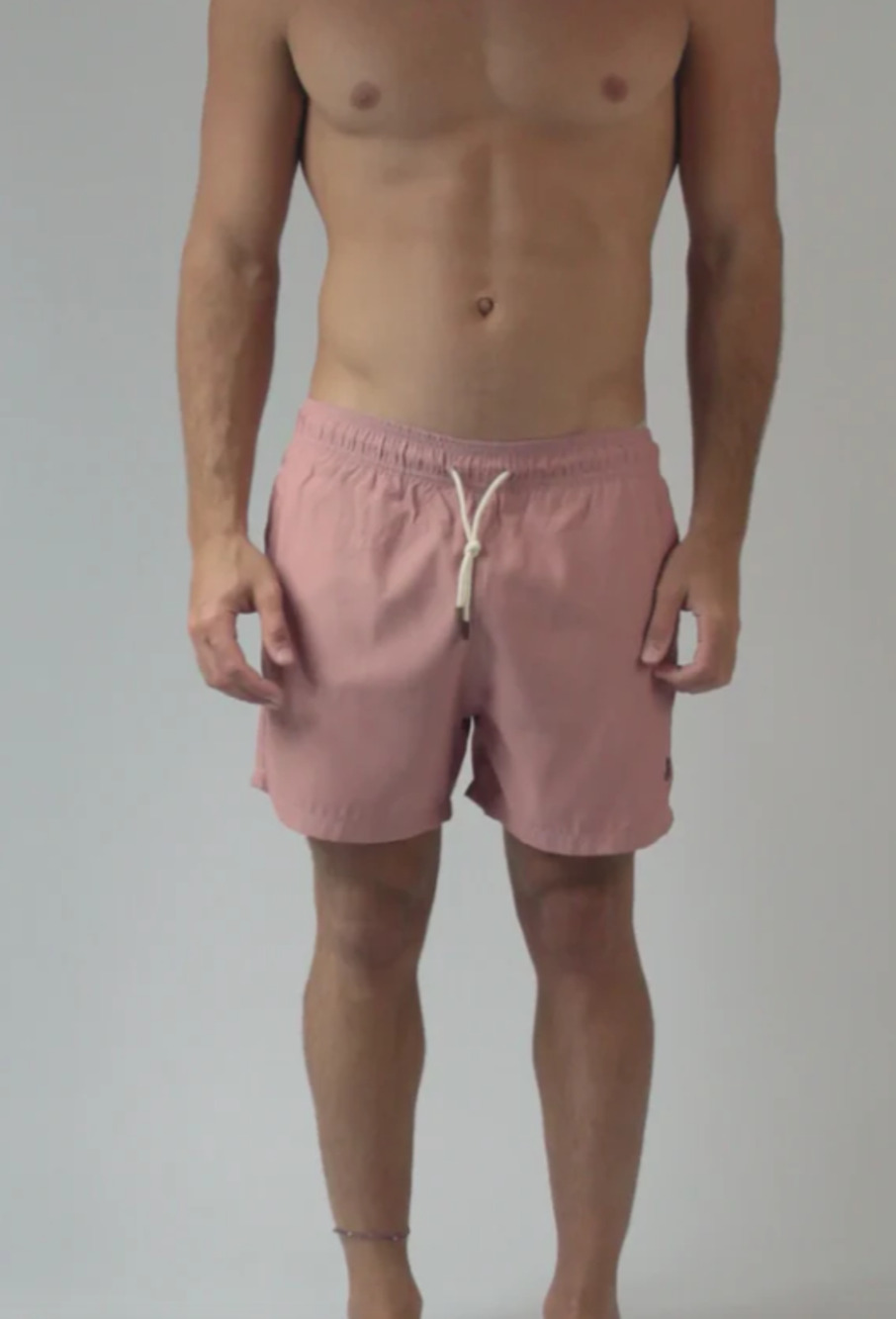 NEW Retromarine Classic Men's Dusty Pink Drawstring Swim Shorts Size M